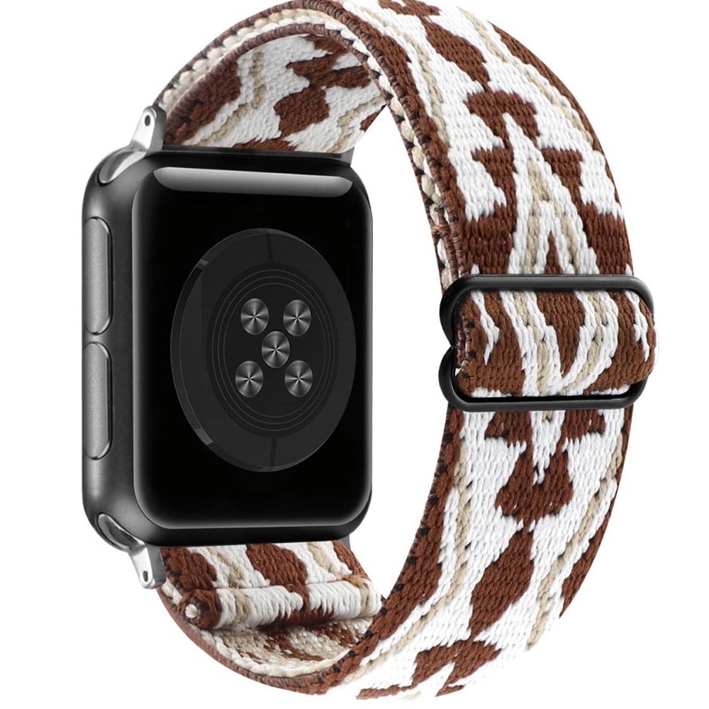 Brown & White Patterned Nylon Watch Band for Smartwatch